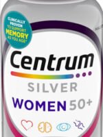Centrum Silver Multivitamin for Women 50+, a multivitamin/mineral supplement containing Vitamin D3, B vitamins, and non-GMO ingredients, supports memory and cognition in older adults - 200 carats