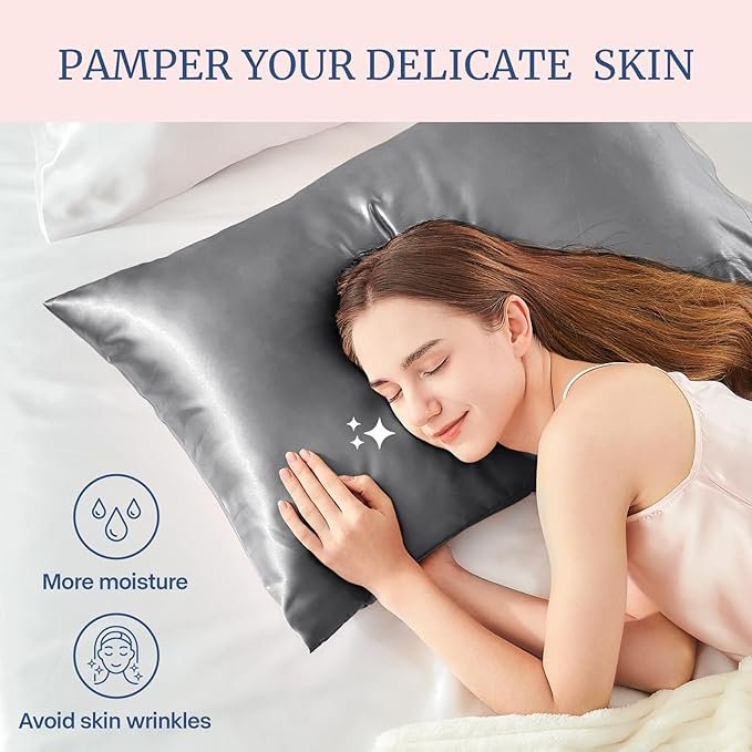 BEDELITE satin pillowcases are gentle on hair and skin, ultra-soft and cool like silk. A 2-pack with an envelope closure, perfect as a gift for women and men.