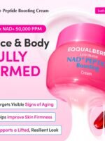 EQQUALBERRY NAD+ Peptide Lifting Cream – NAD+ 5% and 13 Peptides Anti-Aging Korean Skincare Face and Body Cream | Firming and Lifting Pink Neck Cream for Sagging Skin (1.69 fl oz/50 ml)