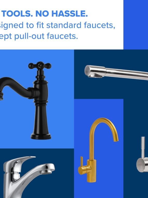 Brita Faucet Mount Water Filter System, Chrome, No-Wait Filtration, Easy Install, Multi-Use Tap Water Filter for Kitchens, Bathrooms & Small Spaces