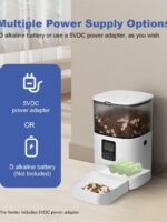 ANDOLL HOME 2.4G/5G Automatic Cat Feeder, 4L WiFi Food Dispenser with 10s Voice Recorder, Pet Feeder up to 10 Meals per Day, Timed Cat Feeder with Dry Food Sealed Ring (Matte White, 4.0 L)