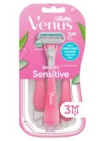 Gillette Venus Sensitive Women's Disposable Razors - Single Package of 3 Razors