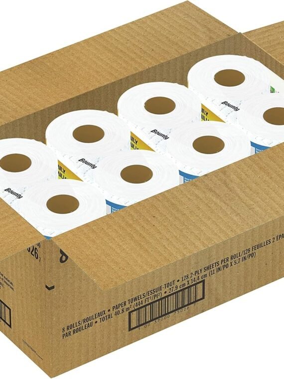 Bounty Quick Size Tissue Paper, White, 8 Rolls