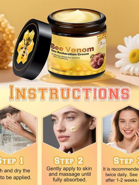 Bee Venom Skin Repair Cream, a professionally formulated product for repairing wrinkles and reducing blemishes, suitable for all skin types (2-pack).