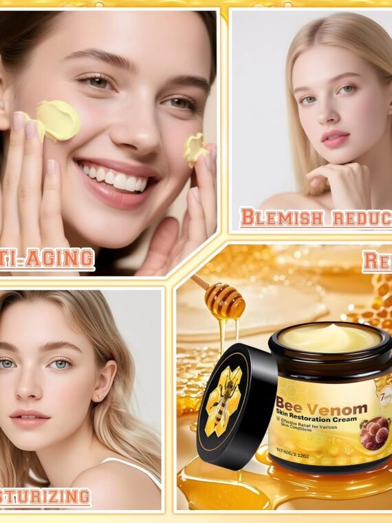 Bee Venom Skin Repair Cream, a professionally formulated product for repairing wrinkles and reducing blemishes, suitable for all skin types (2-pack).