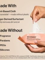 Honest Beauty Fragrance-Free Cleansing and Makeup Removing Wipes | Plant-based, hypoallergenic, gentle for sensitive skin | 90 wipes