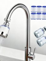 2 Pack Sink Water Filter Faucet, Universal 360 ° Rotating Bathroom Sink Filter, Kitchen Faucet Water Filter Removes Chlorine Fluoride Heavy Metals Hard Water for Home Bathroom Kitchen (2 Pack-Blue)