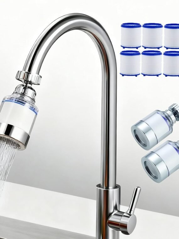 2 Pack Sink Water Filter Faucet, Universal 360 ° Rotating Bathroom Sink Filter, Kitchen Faucet Water Filter Removes Chlorine Fluoride Heavy Metals Hard Water for Home Bathroom Kitchen (2 Pack-Blue)