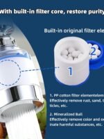 2 Pack Sink Water Filter Faucet, Universal 360 ° Rotating Bathroom Sink Filter, Kitchen Faucet Water Filter Removes Chlorine Fluoride Heavy Metals Hard Water for Home Bathroom Kitchen (2 Pack-Blue)