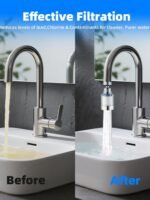 2 Pack Sink Water Filter Faucet, Universal 360 ° Rotating Bathroom Sink Filter, Kitchen Faucet Water Filter Removes Chlorine Fluoride Heavy Metals Hard Water for Home Bathroom Kitchen (2 Pack-Blue)