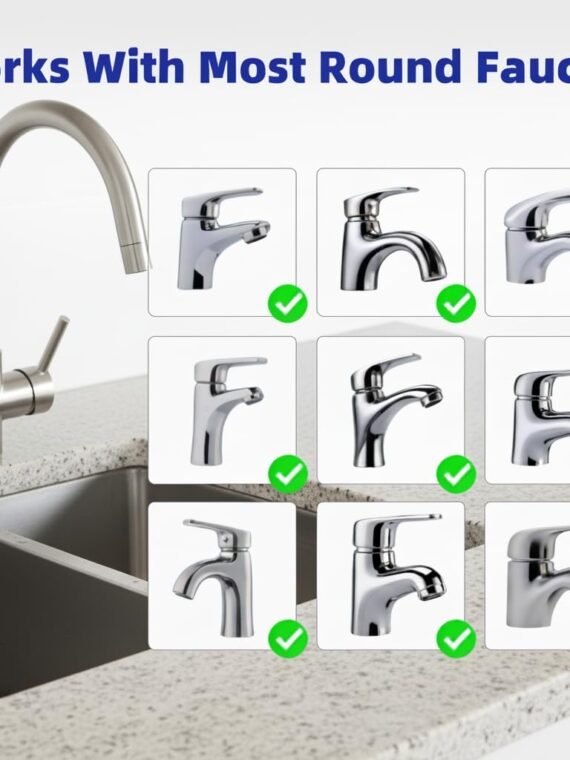 2 Pack Sink Water Filter Faucet, Universal 360 ° Rotating Bathroom Sink Filter, Kitchen Faucet Water Filter Removes Chlorine Fluoride Heavy Metals Hard Water for Home Bathroom Kitchen (2 Pack-Blue)