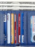 Toughergun Women’s Small Slim Leather Wallet with RFID Protection, Compact Bifold Mini Purse with Clear ID Window