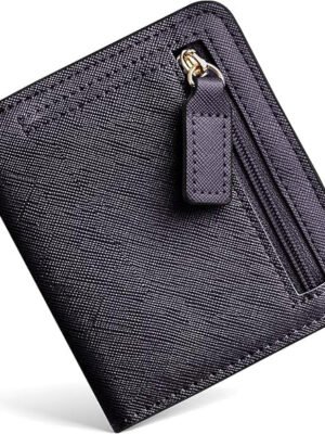 Toughergun Women’s Small Slim Leather Wallet with RFID Protection, Compact Bifold Mini Purse with Clear ID Window