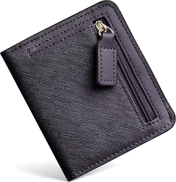 Toughergun Women’s Small Slim Leather Wallet with RFID Protection, Compact Bifold Mini Purse with Clear ID Window