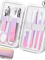 Aceoce Manicure Set Women Nail Clippers Professional Manicure Pedicure Kit Stainless Steel Nail Cutter Grooming Kit Personal Care Tool with Travel Case Gifts for Women Her Valentine's Day Mother's Day