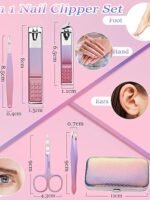 Aceoce Manicure Set Women Nail Clippers Professional Manicure Pedicure Kit Stainless Steel Nail Cutter Grooming Kit Personal Care Tool with Travel Case Gifts for Women Her Valentine's Day Mother's Day