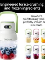 Portable Blender, 1000ml Capacity, Stainless Steel 12-Blade System, Portable Ice Crushing Juicer-for Shakes & Smoothies, BPA Free, 2 Leakproof-Lids & Straw, USB Rechargeable (green)