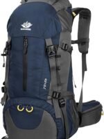 50L Hiking Backpack, Waterproof Camping Essentials Bag with Rain Cover, 45+5 Liter Lightweight Backpacking Back Pack (50L)