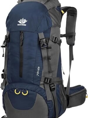 50L Hiking Backpack, Waterproof Camping Essentials Bag with Rain Cover, 45+5 Liter Lightweight Backpacking Back Pack (50L)