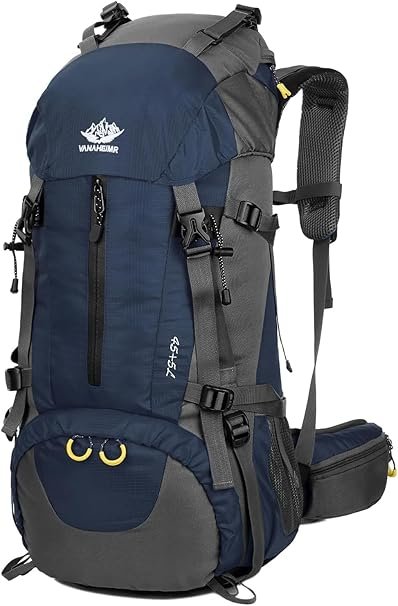 50L Hiking Backpack, Waterproof Camping Essentials Bag with Rain Cover, 45+5 Liter Lightweight Backpacking Back Pack (50L)