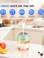 Personal Blender, Compact Cordless, BPA-Free, 20 oz (600ml), USB-C Rechargeable – Makes Juices, Milkshakes, Smoothies – Ideal for Travel, Gym, Office