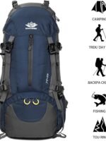 50L Hiking Backpack, Waterproof Camping Essentials Bag with Rain Cover, 45+5 Liter Lightweight Backpacking Back Pack (50L)