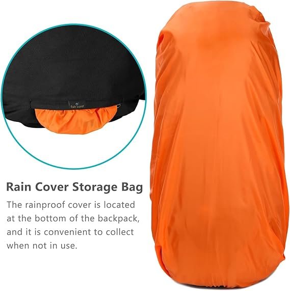 50L Hiking Backpack, Waterproof Camping Essentials Bag with Rain Cover, 45+5 Liter Lightweight Backpacking Back Pack (50L)