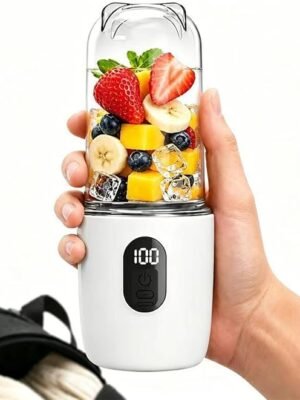 Portable Blender for Protein Shakes & Smoothies, 17oz USB-C Rechargeable Personal Blender with LED Display, Powerful 16-Blade Mini Juicer for Gym, Travel & Office