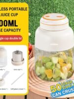 Portable Juice Cup Blender for Smoothies Shakes Fruit Crush Baby Food Maker 43oz 1300ML USB Charging Cordless Food Grade Blades Electric Smoothie Blender for Small Ice Kitchen Outdoor
