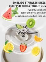 Portable Juice Cup Blender for Smoothies Shakes Fruit Crush Baby Food Maker 43oz 1300ML USB Charging Cordless Food Grade Blades Electric Smoothie Blender for Small Ice Kitchen Outdoor