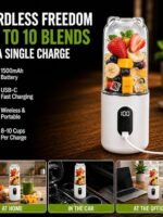 Portable Blender for Protein Shakes & Smoothies, 17oz USB-C Rechargeable Personal Blender with LED Display, Powerful 16-Blade Mini Juicer for Gym, Travel & Office
