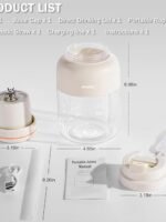 Portable Juice Cup Blender for Smoothies Shakes Fruit Crush Baby Food Maker 43oz 1300ML USB Charging Cordless Food Grade Blades Electric Smoothie Blender for Small Ice Kitchen Outdoor