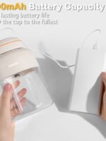 Portable Juice Cup Blender for Smoothies Shakes Fruit Crush Baby Food Maker 43oz 1300ML USB Charging Cordless Food Grade Blades Electric Smoothie Blender for Small Ice Kitchen Outdoor