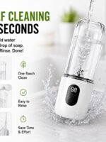 Portable Blender for Protein Shakes & Smoothies, 17oz USB-C Rechargeable Personal Blender with LED Display, Powerful 16-Blade Mini Juicer for Gym, Travel & Office