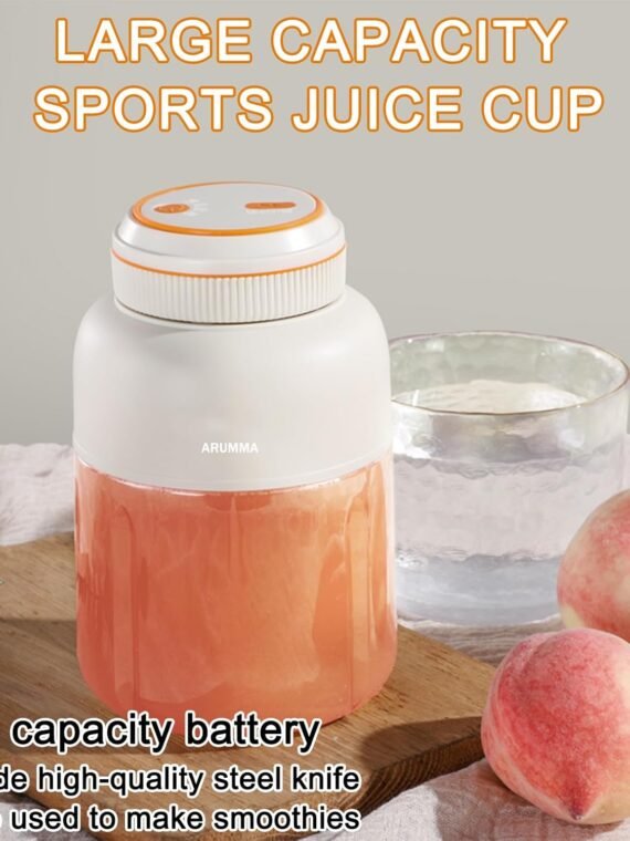 Portable Juice Cup Blender for Smoothies Shakes Fruit Crush Baby Food Maker 43oz 1300ML USB Charging Cordless Food Grade Blades Electric Smoothie Blender for Small Ice Kitchen Outdoor