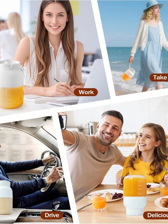 Portable blender, 700ml Mini Wireless personal cup, USB Rechargeable, Making Smoothies and Shakes, 18 Blades, Powerful Blending Effect, Compact for Kitchen, Office, Travel, Gym Use